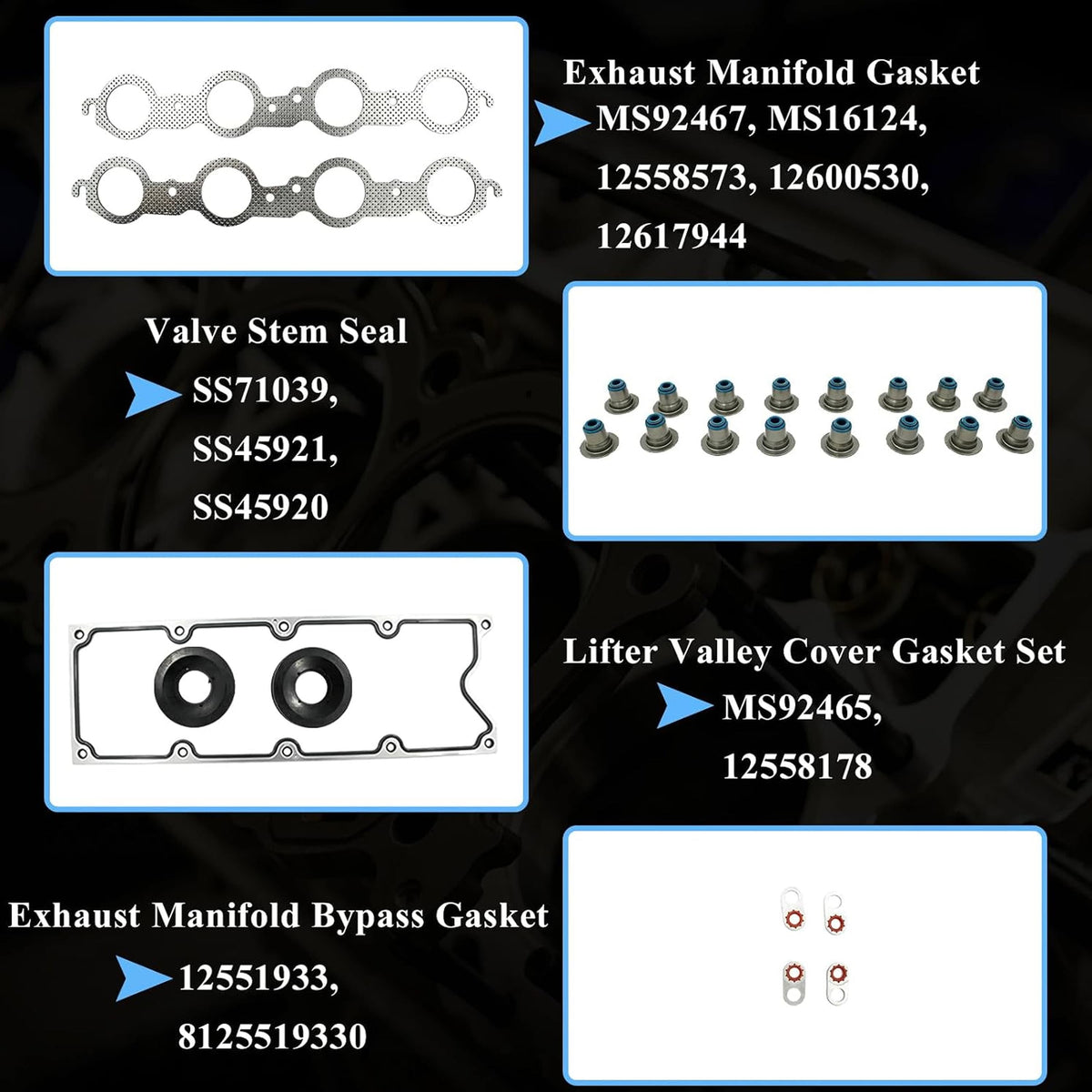 Engine Head Gasket Set HS26192PT Fit for 2004-2007 Chevy Silverado GMC Sierra Cadillac Escalade Hummer H2 4.8L 5.3L 6.0L V8 - Auceramic