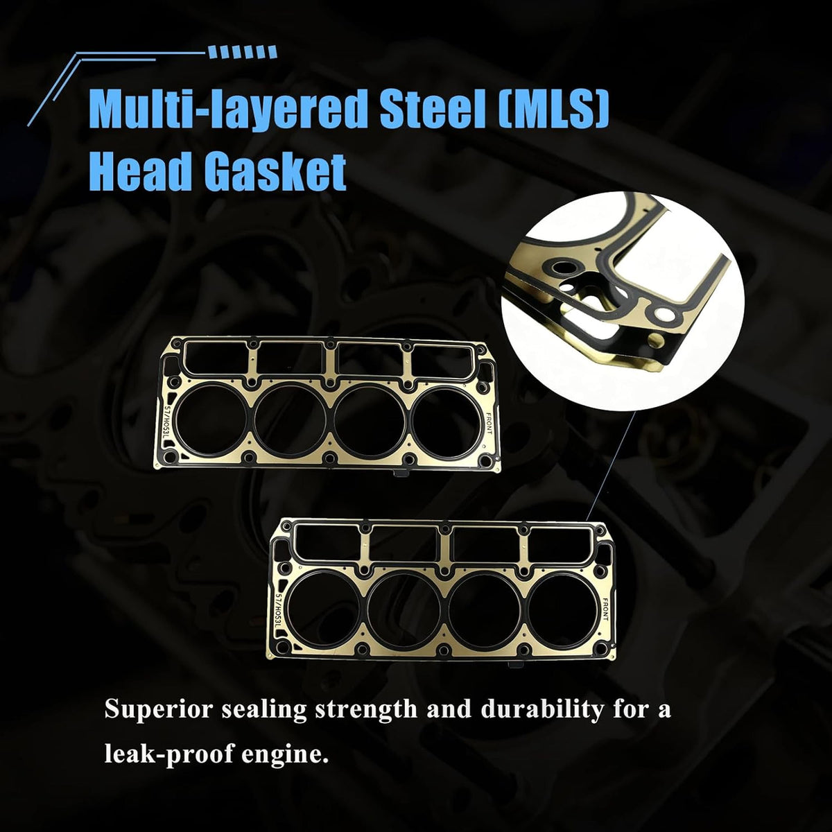 Engine Head Gasket Set HS26192PT Fit for 2004-2007 Chevy Silverado GMC Sierra Cadillac Escalade Hummer H2 4.8L 5.3L 6.0L V8 - Auceramic