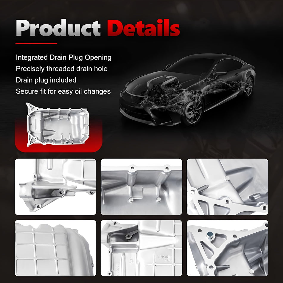 Engine Oil Pan 11200-R40-A00 Fit for 2008-2014 Honda Accord Crosstour Acura TSX 2.4L L4