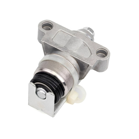 Hydraulic tensioner assembly with metal bracket and black rubber seal
