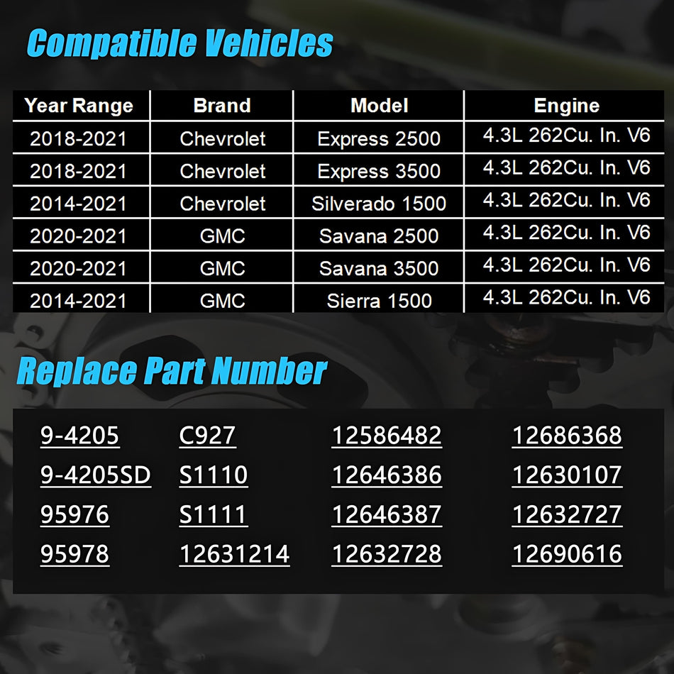 Timing Chain Kit 9-4205 Fit for 2014-2021 Chevy Silverado 1500 GMC Sierra 1500 Express Savana 4.3L V6