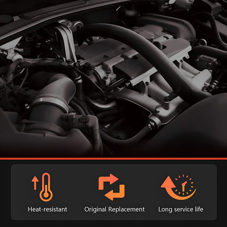 Engine compartment turbo intercooler hoses in black rubber piping