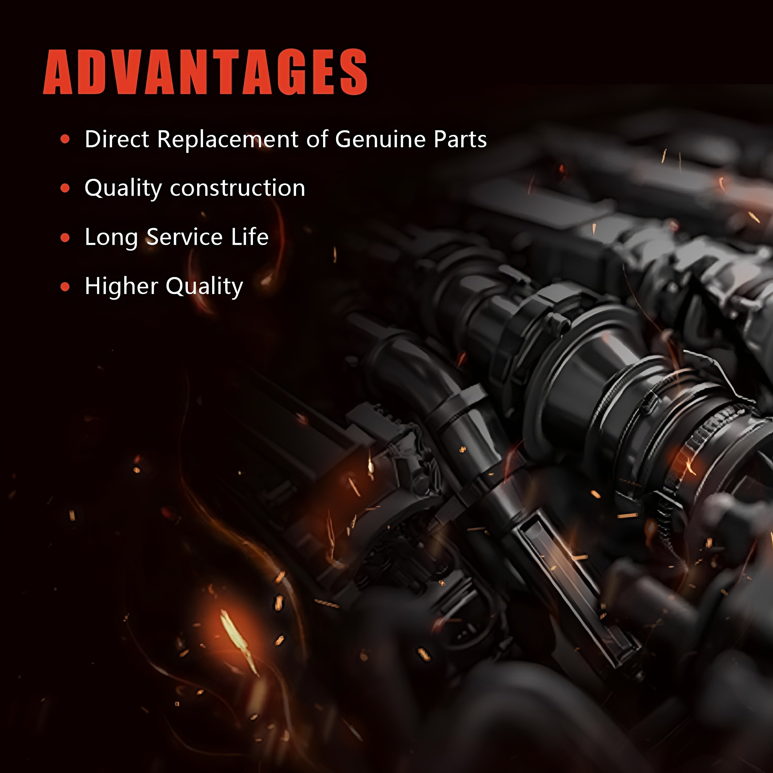 Engine bay turbo and intercooler piping with black rubber hoses