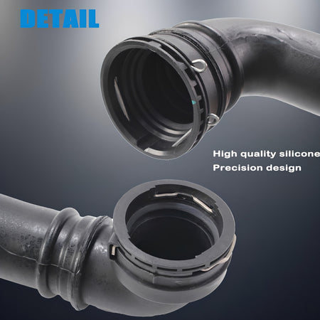 Turbo intercooler hose end coupler with metal clamp and silicone sleeve