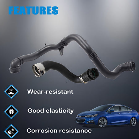 Black silicone turbo intercooler hose assembly with flanged couplers