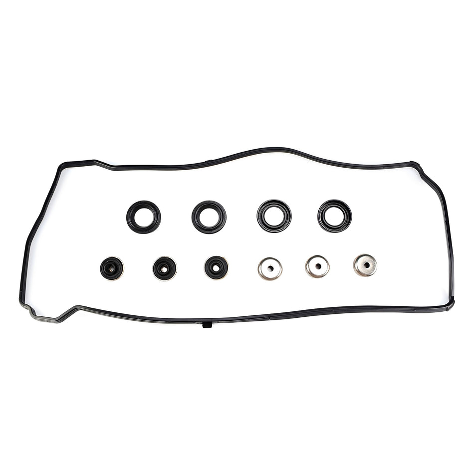 Honda valve cover gasket set with molded rubber gasket and round seal grommets