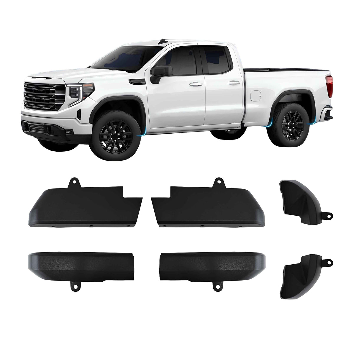 Front&Rear Mud Flap Delete Fit for 2020-2026 Chevrolet Silverado