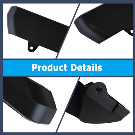 Black mud flap delete flaps, textured surface and mounting holes detail
