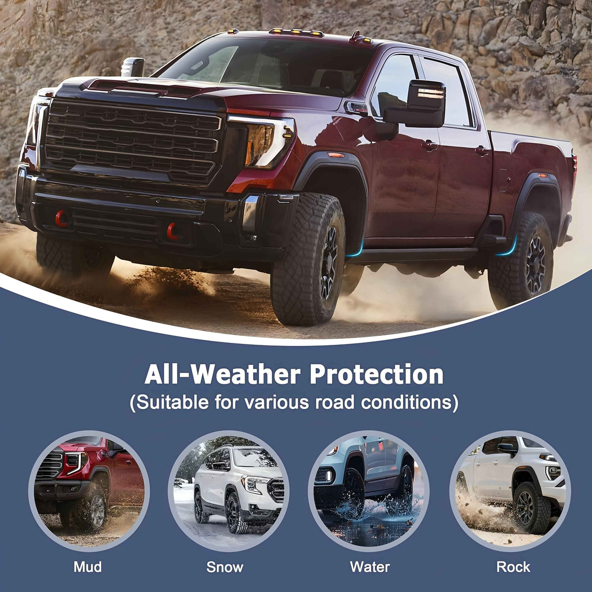 Front&Rear Mud Flap Delete Fit for 2020-2026 Chevrolet Silverado
