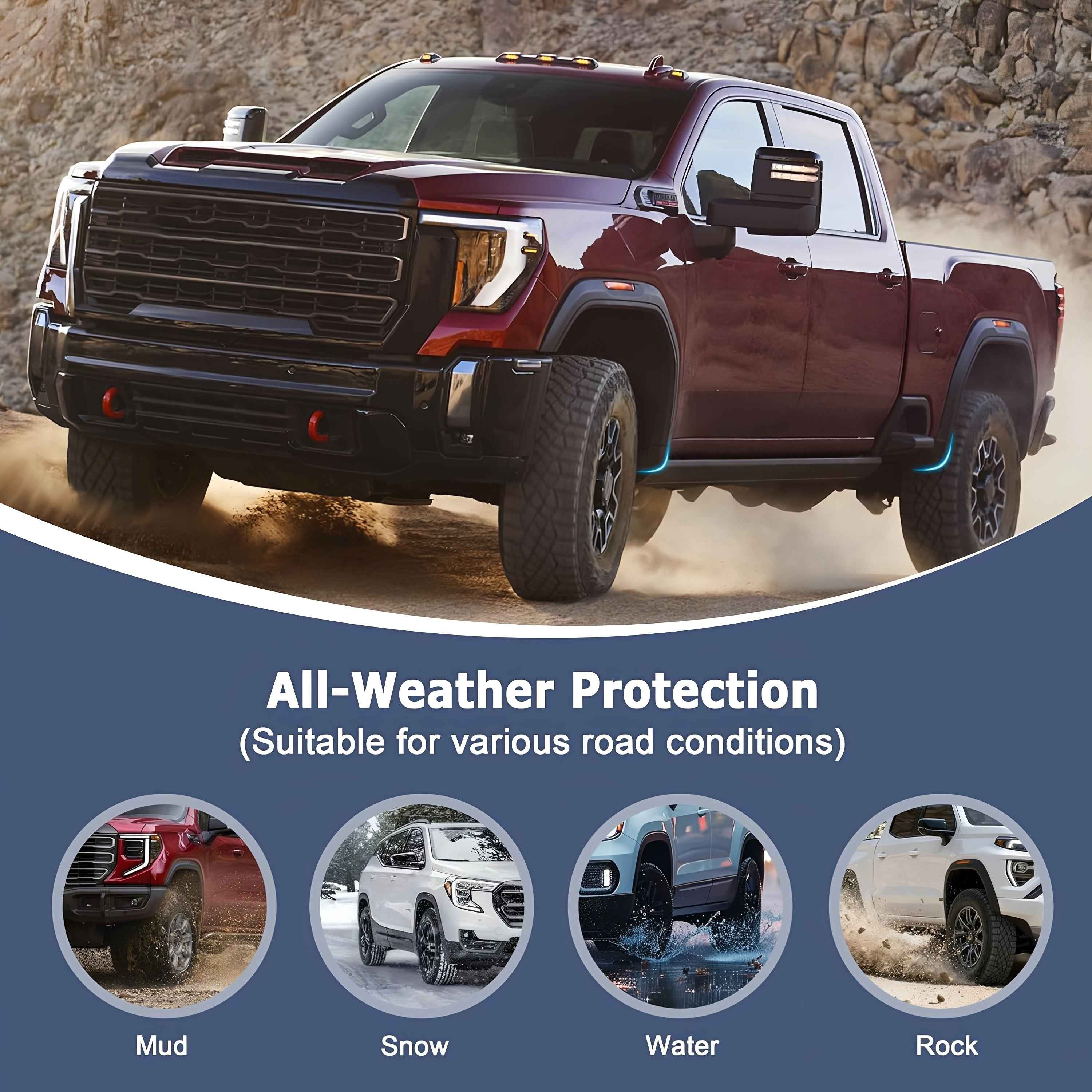 Front&Rear Mud Flap Delete Fit for 2020-2026 Chevrolet Silverado