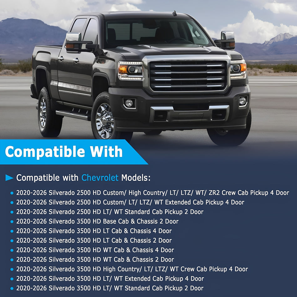 Front&Rear Mud Flap Delete Fit for 2020-2026 Chevrolet Silverado