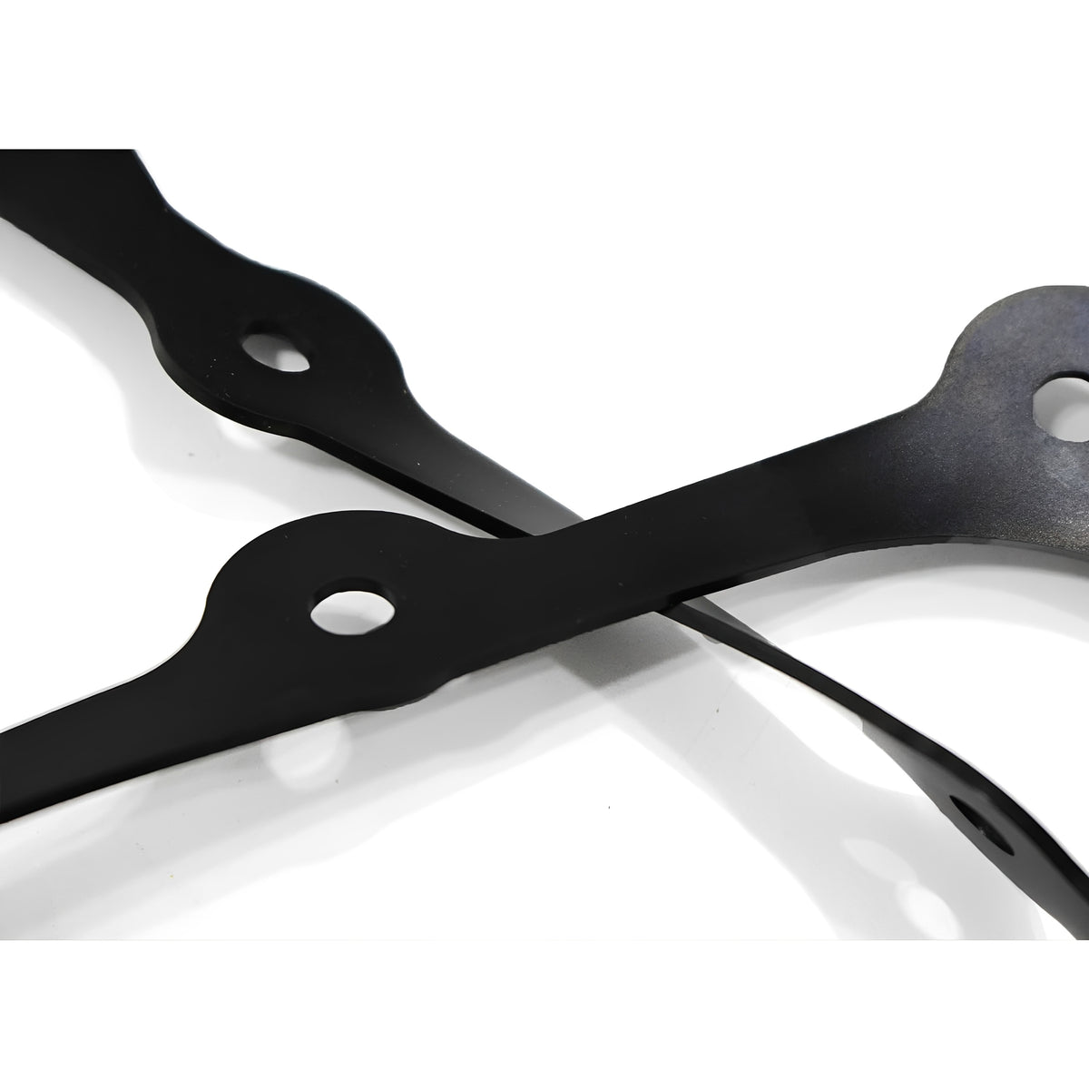 Black transmission oil pan gasket seal with oval mounting holes