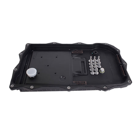 Automatic transmission oil pan kit, black cover with hardware and mounting bolts