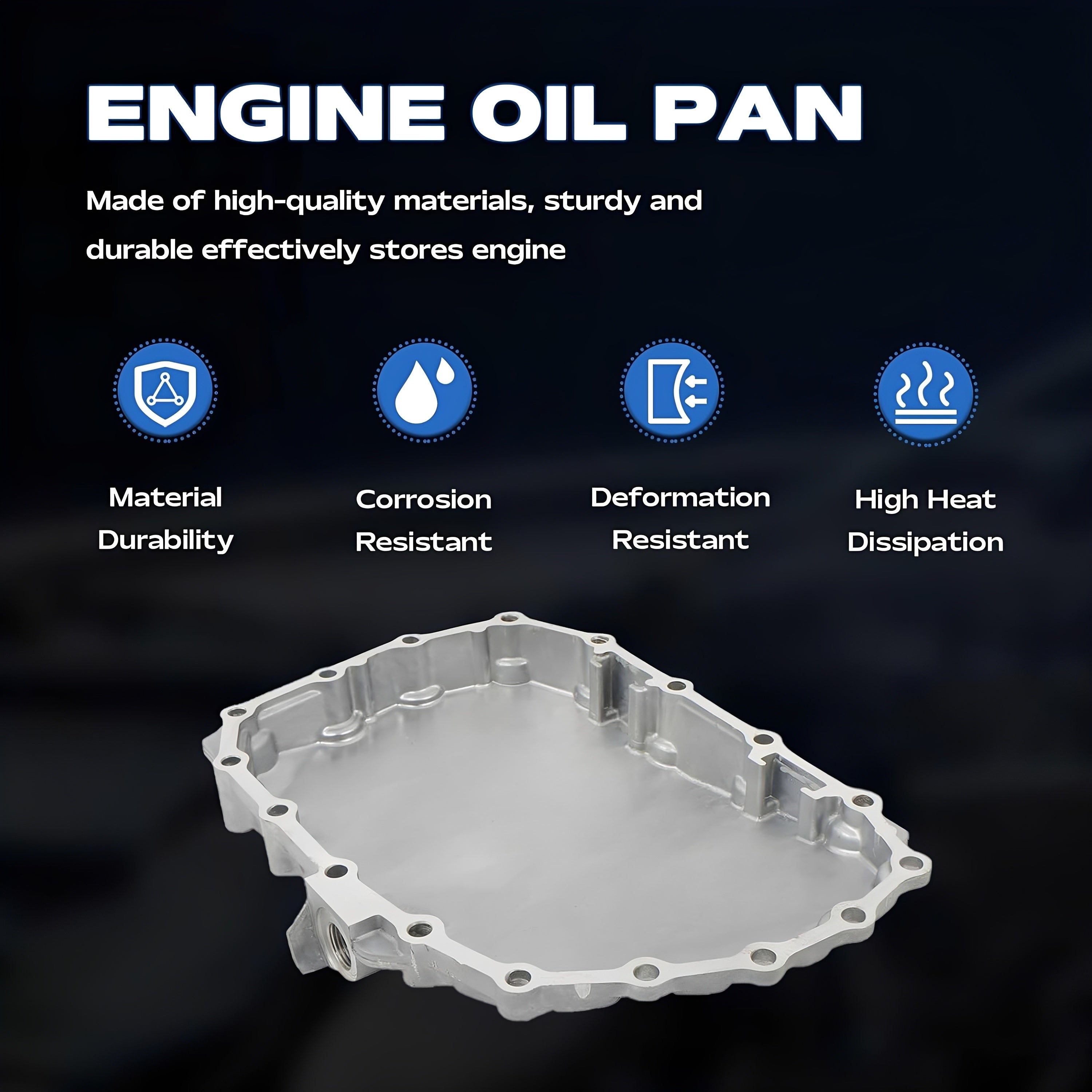 Transmission oil pan, silver metal with bolt holes