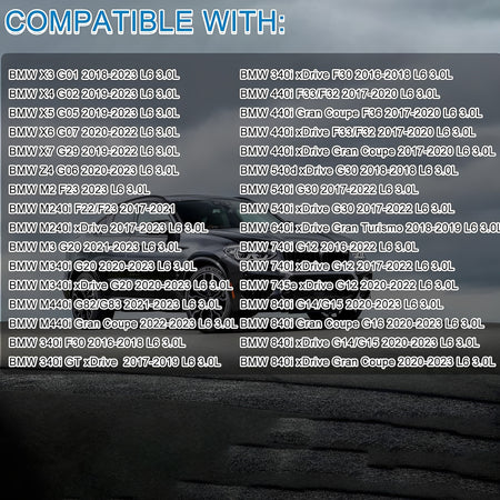 Oil filter housing compatibility list for BMW 3.0L turbo engines