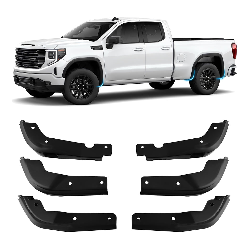 Set of black mud flap delete covers with mounting holes