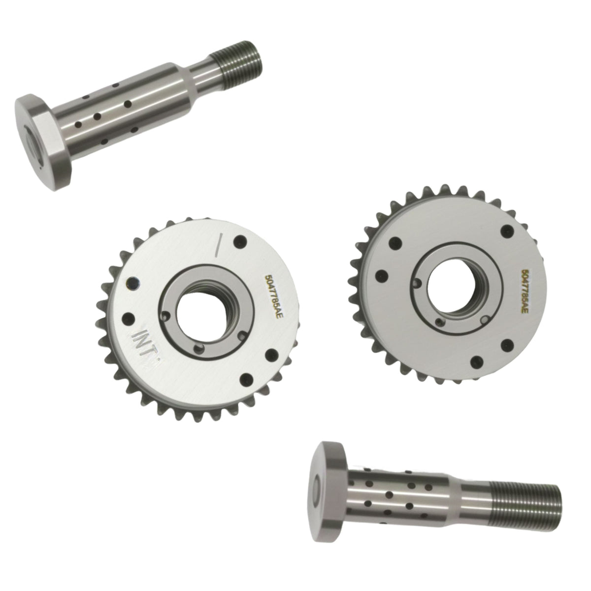VVT sprocket and solenoid kit with one timing shaft and two metal gear sprockets