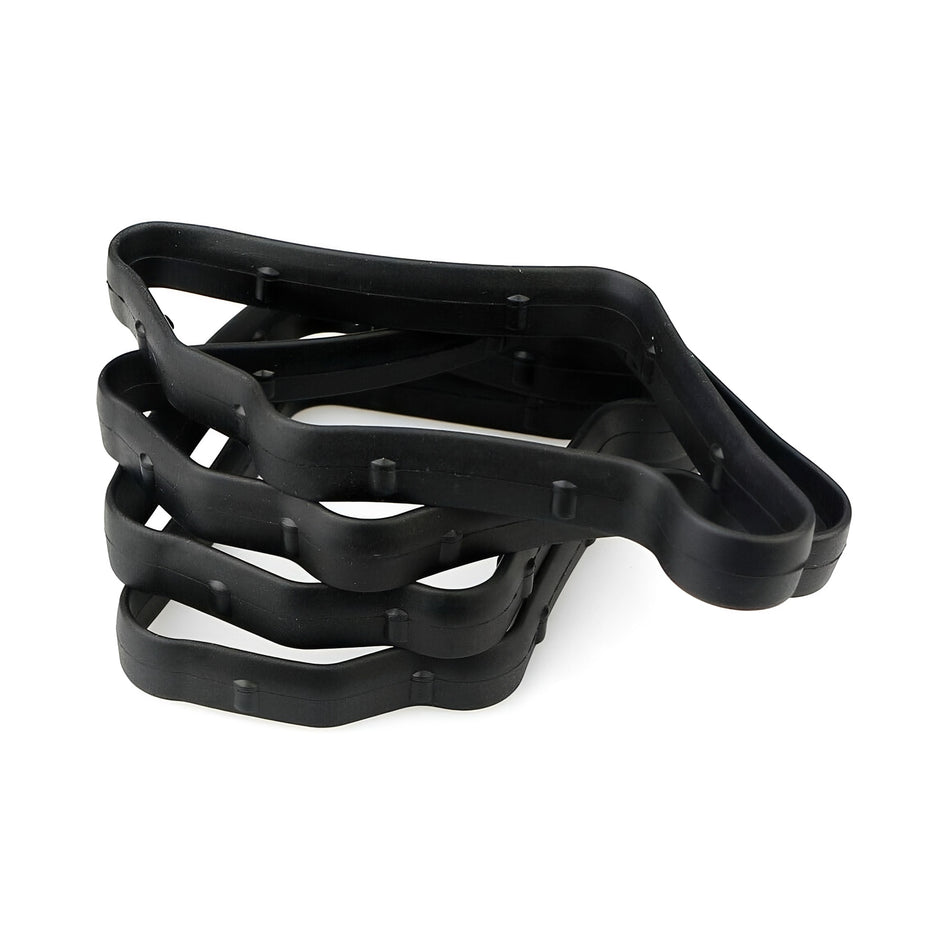 Valve cover gasket set, black rubber gasket rings with multiple cutouts