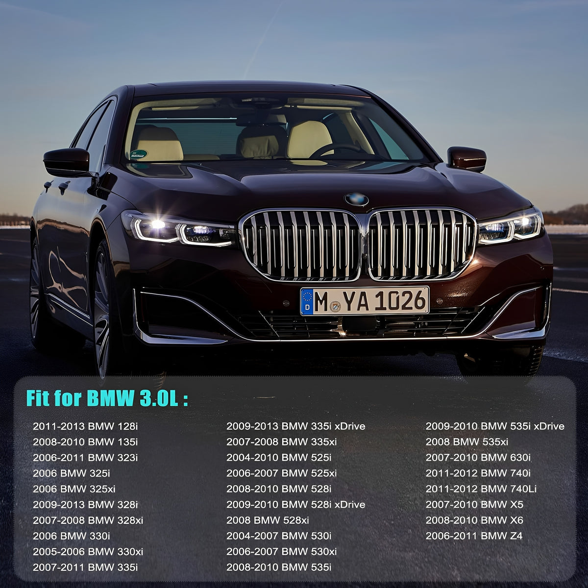 BMW fitment chart graphic for automatic transmission oil pan