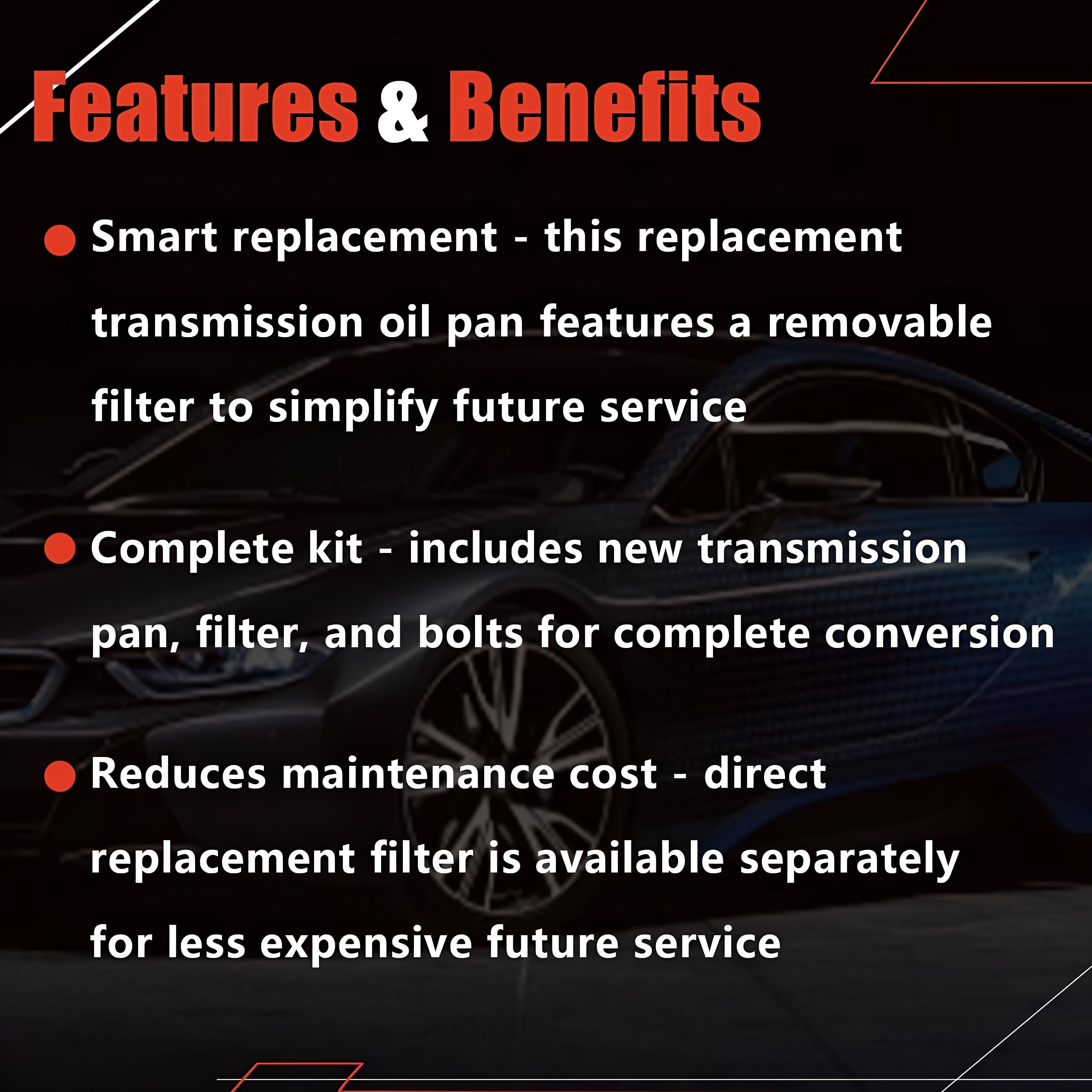 Automatic transmission oil pan features graphic panel