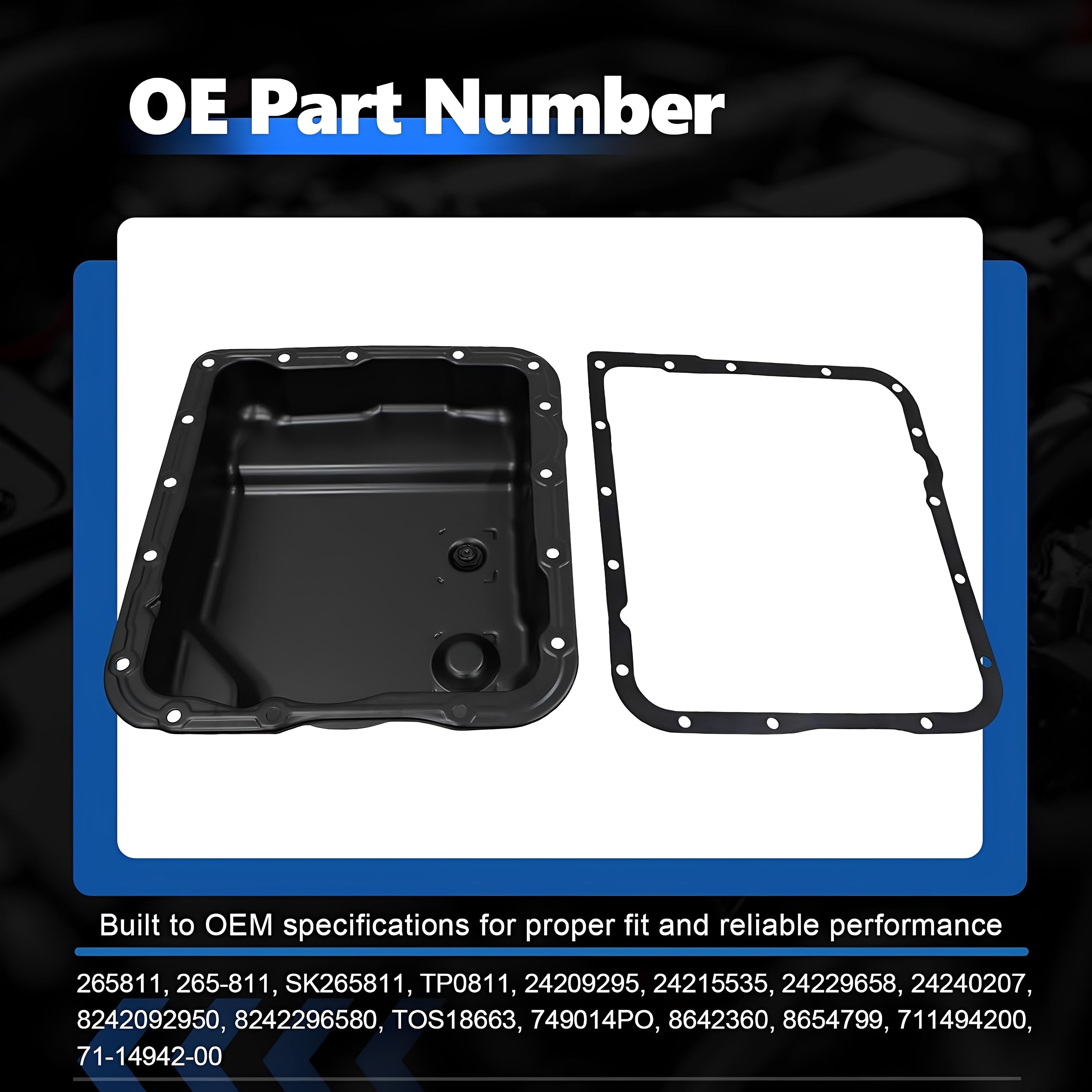 Transmission oil pan set: black pan and separate gasket