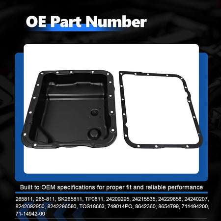 Transmission oil pan set: black pan and separate gasket
