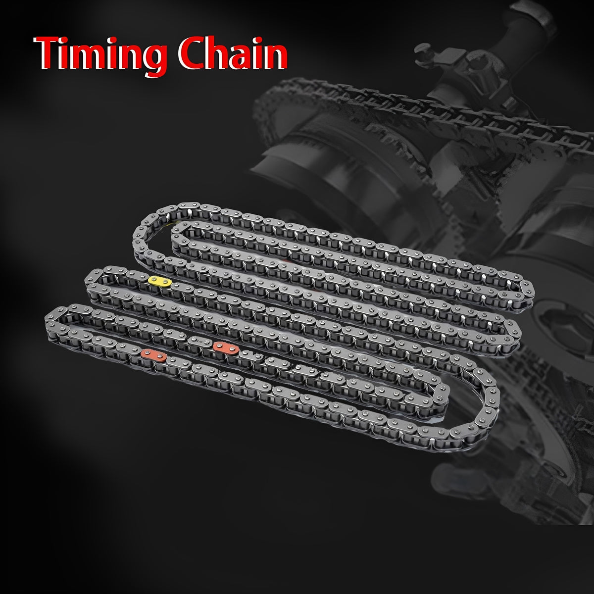 Timing chain kit timing chain assembly with metal links and visible colored markers