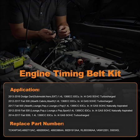 Engine bay showing timing belt kit application area
