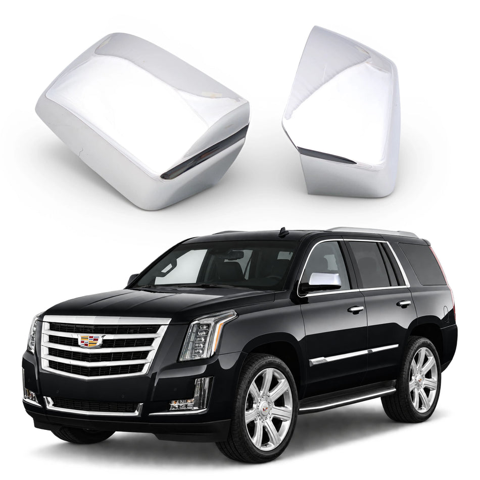 Chrome Side Mirror Cover Caps Fit for 2015-2019 Chevy Tahoe Suburban GMC Yukon Yukon XL Cadillac Escalade
