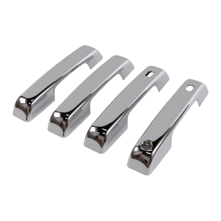 Set of chrome door handle cover trims, glossy metal pieces