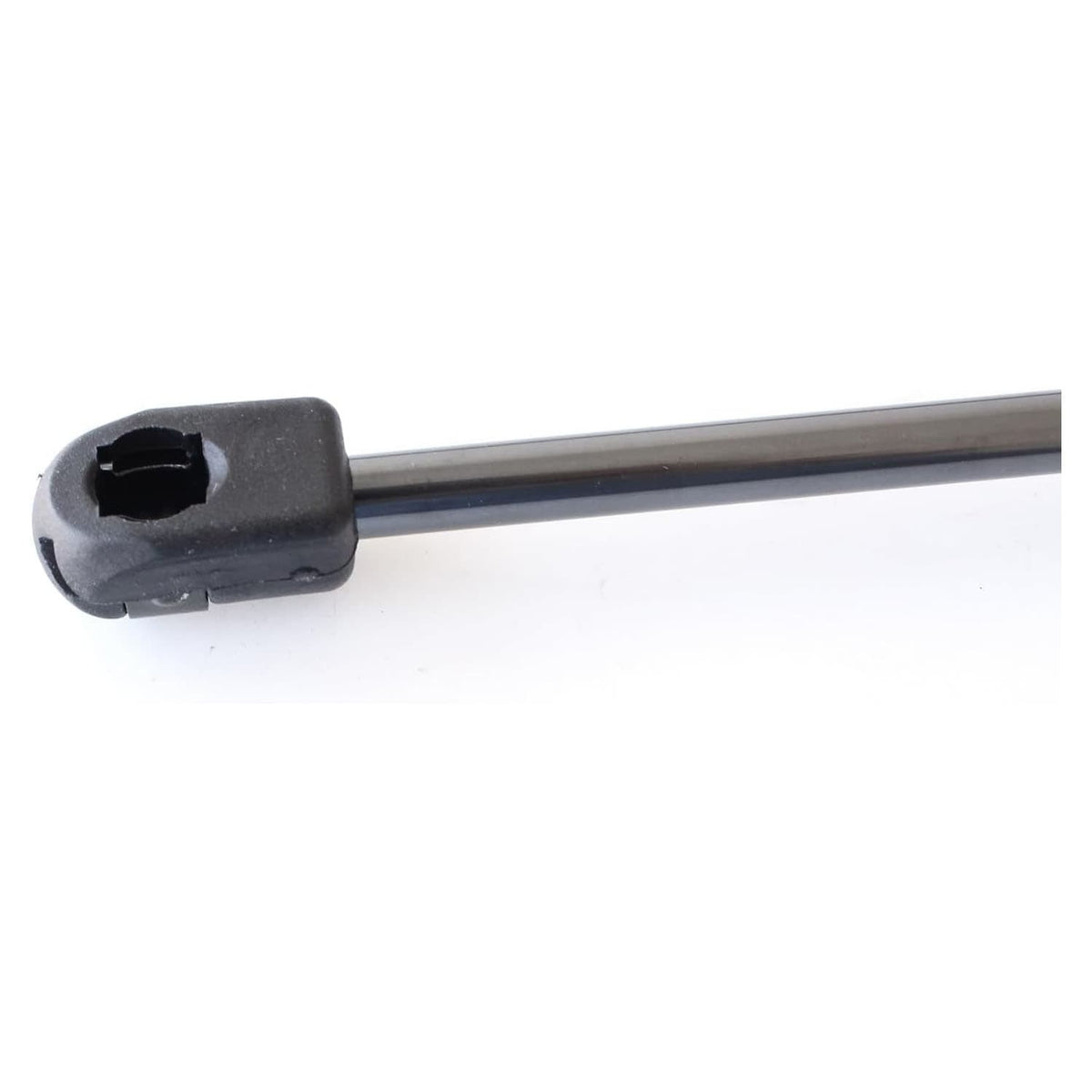 Black hood lift support rod with rubber mounting clip and metal guide tube