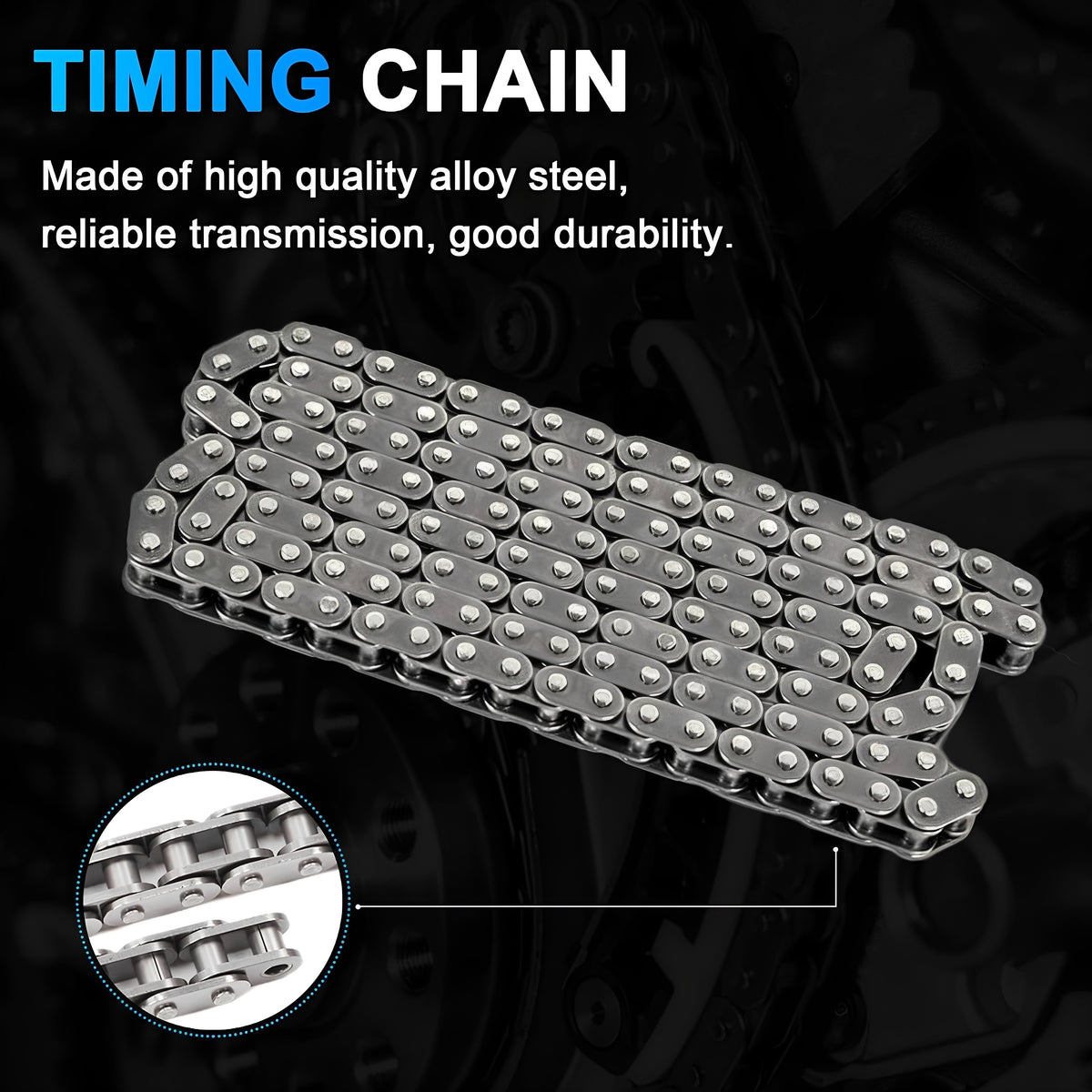 Timing chain kit timing chain with metal roller links
