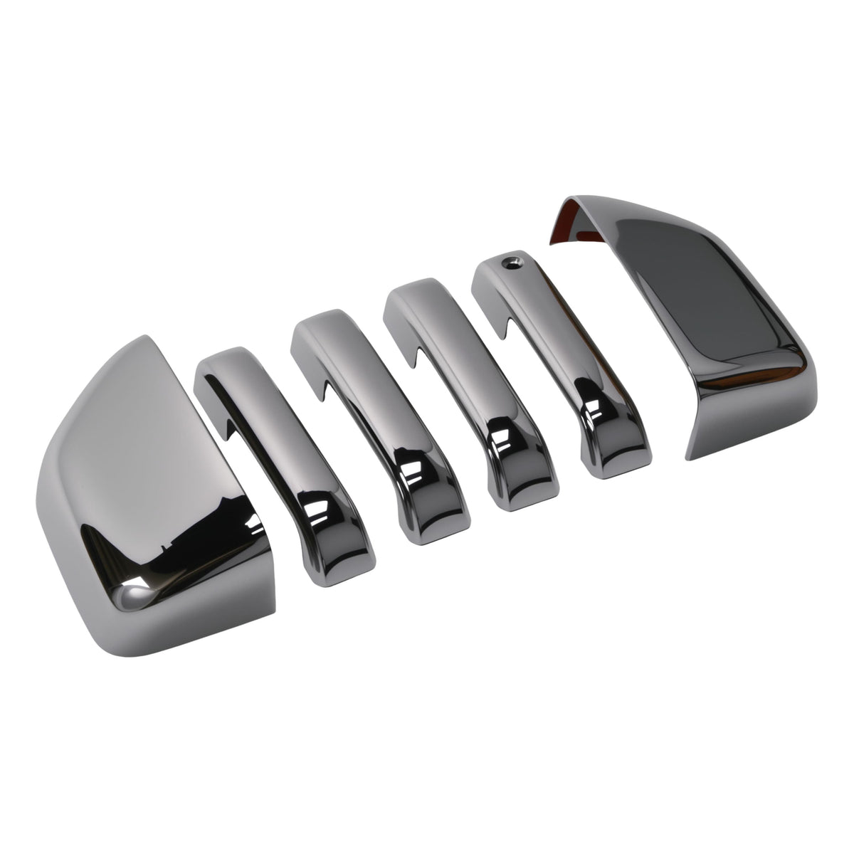 Chrome door handle cover set with high-gloss reflective finish