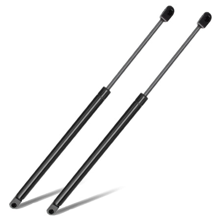 Pair of black rear window lift supports with ball-end mounting connectors
