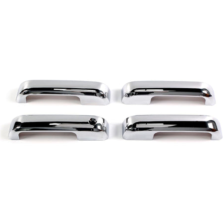 Chrome door handle cover set, two pairs of handle-shaped caps with glossy finish
