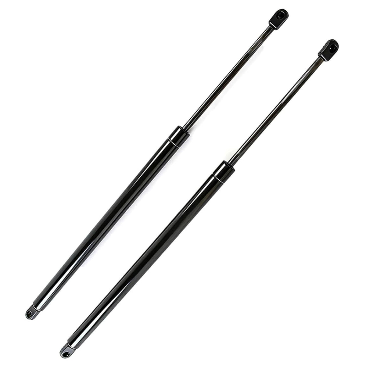 2-pack liftgate lift supports with black shafts and silver strut bodies, pair view