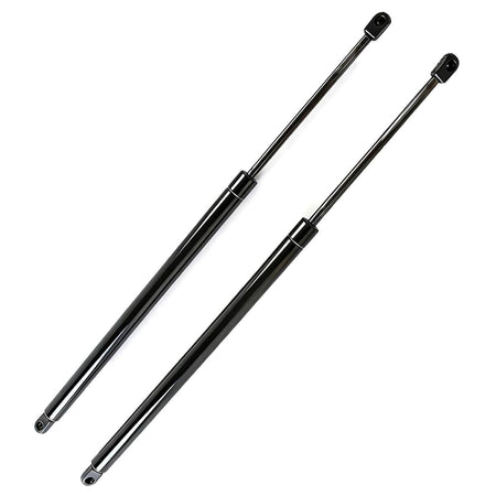 2-pack liftgate lift supports with black shafts and silver strut bodies, pair view