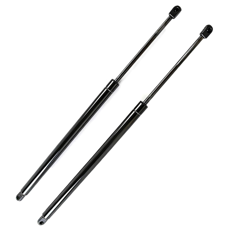 2-pack liftgate lift supports with black shafts and silver strut bodies, pair view