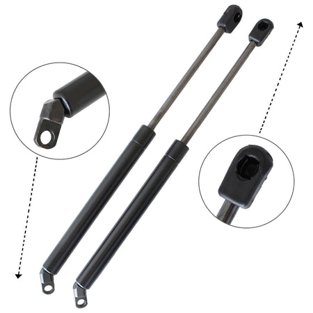 Trunk lift support rod with black protective housing and stud mount end details.