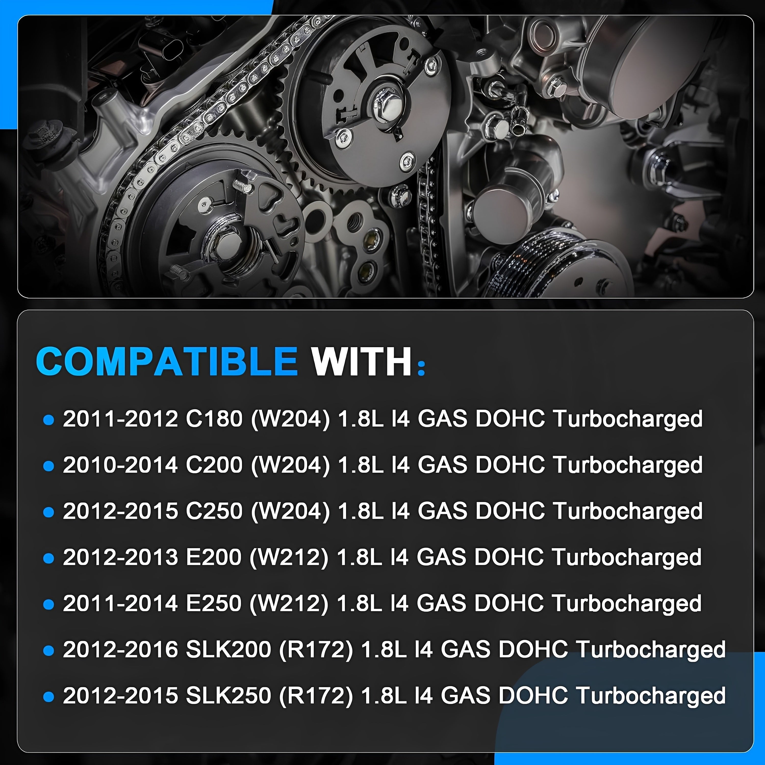 Timing chain kit installed on engine: sprockets and timing chain near crankshaft pulley