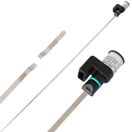 Transmission oil dipstick assembly with black handle and long metal probe