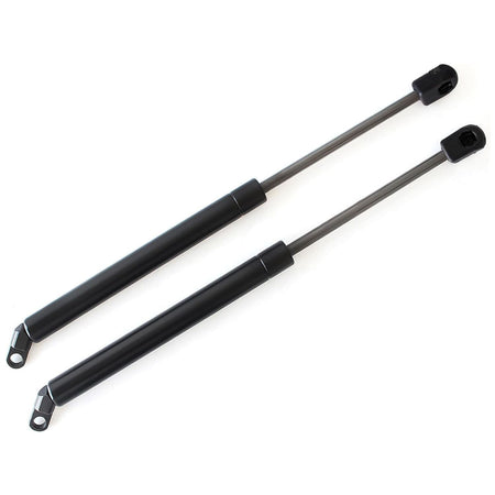 Pair of trunk lift support gas struts with black cylinders and metal piston rods.