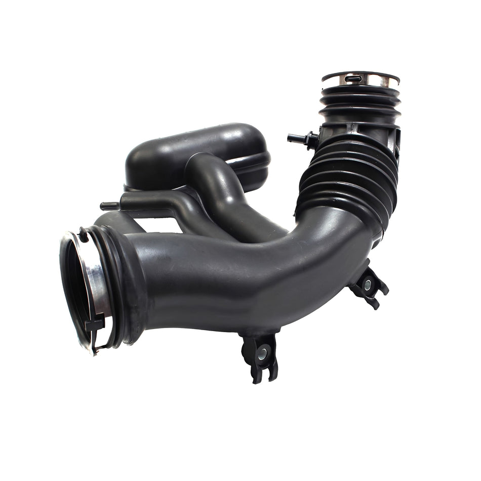 Black air intake hose with ribbed section and two molded intake elbows