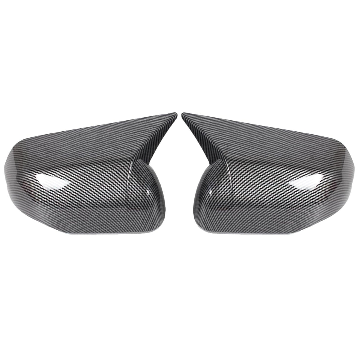 Black carbon fiber textured side mirror covers, two-piece set