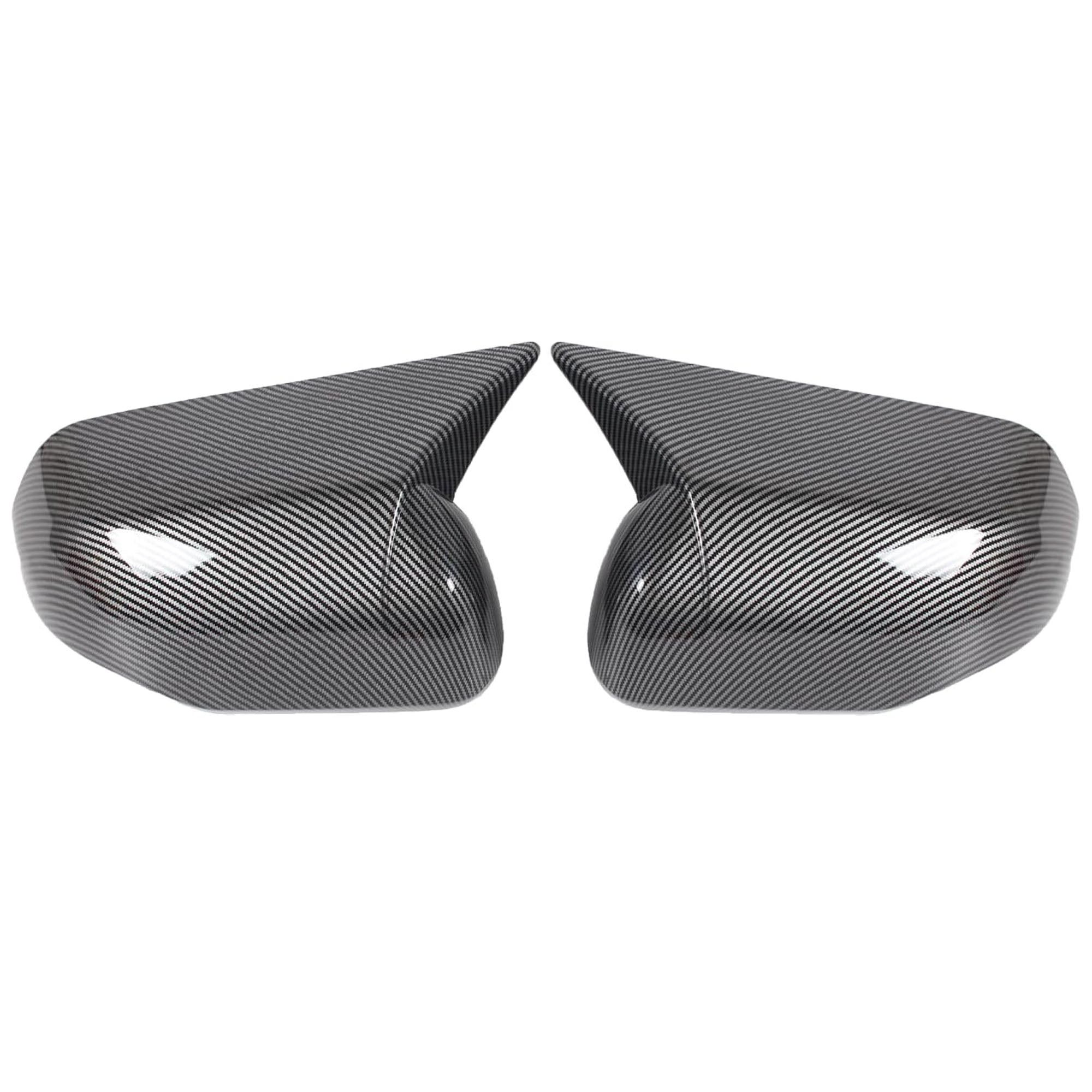 Black carbon fiber textured side mirror covers, two-piece set