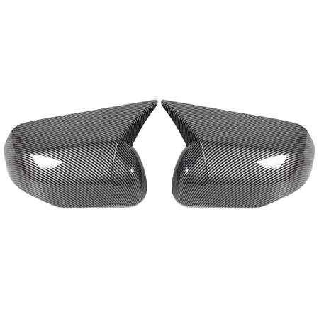 Black carbon fiber textured side mirror covers, two-piece set