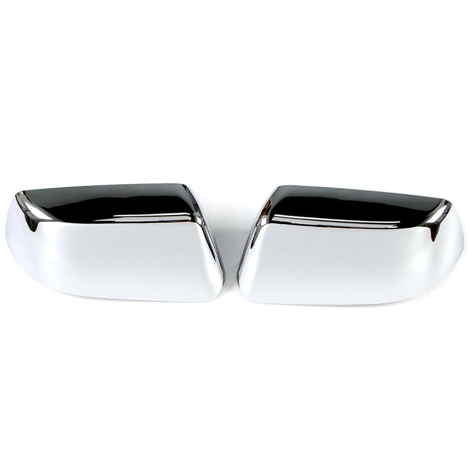 Chrome half mirror covers, two-piece set with glossy mirrored finish