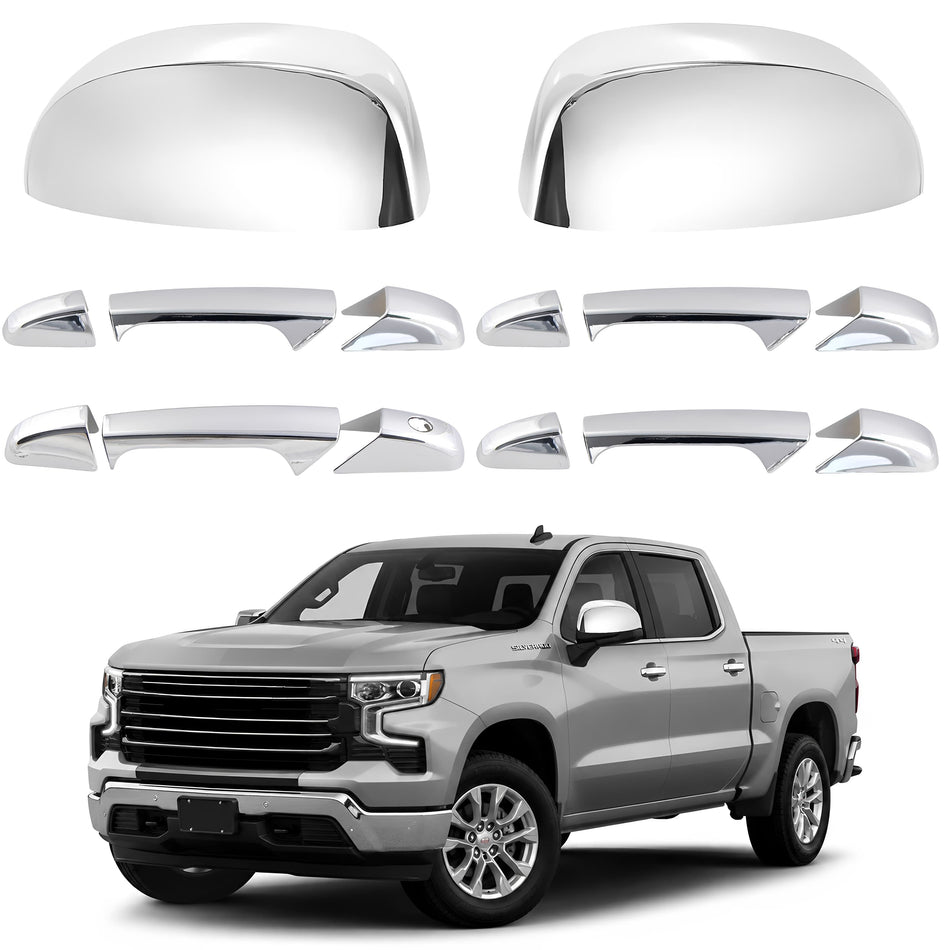 Chrome Mirror & Door Handle Covers for Chevy Silverado, Tahoe & GMC Yukon