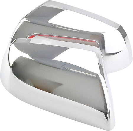 Chrome mirror cover with red reflector strip detail, glossy finish