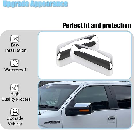 Chrome Mirror Covers for Ford F150 2009–2014